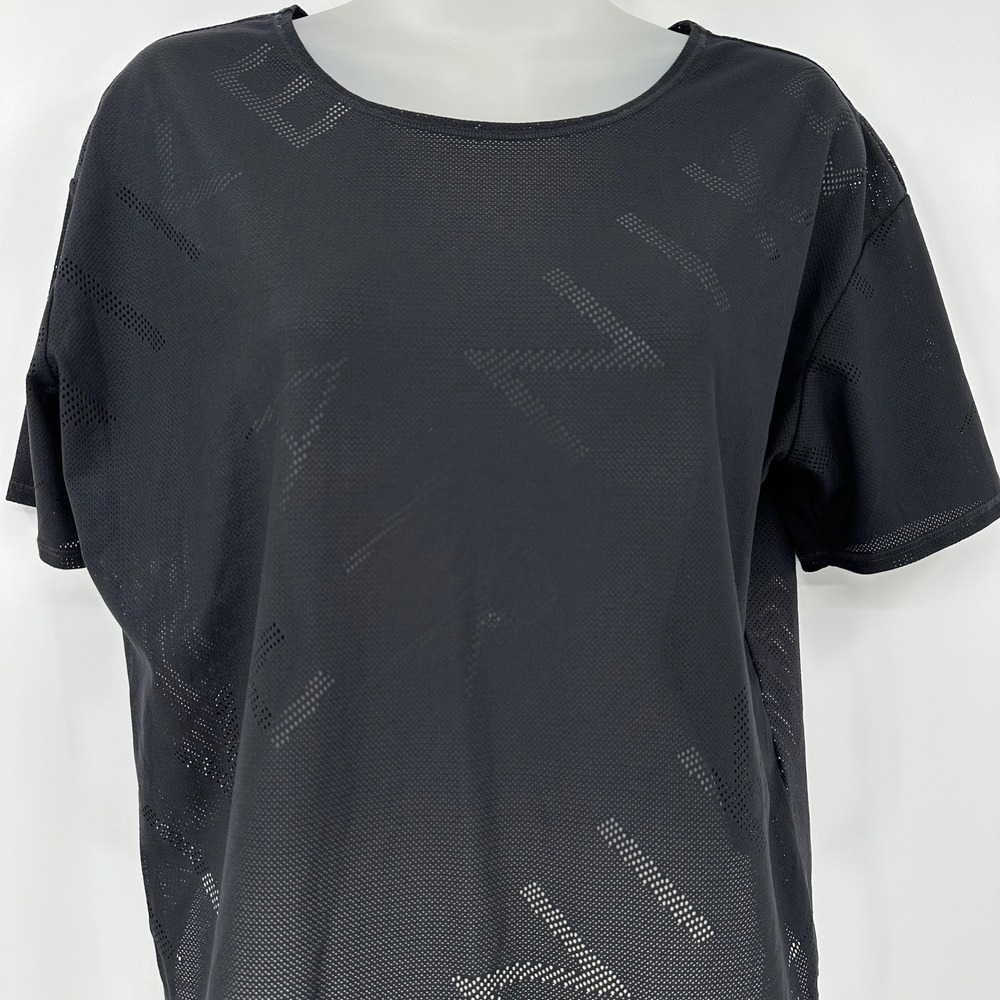 Nike Air Dri-FIT Women's Training Top Black Perforated Lettering Graphic - Picture 3 of 8